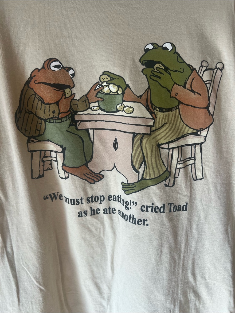 Vintage Style Cream Graphic T-Shirt with Toad Illustration